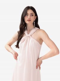 FEDERICA TOSI Abito lungo con nodo incrociato seta Rosa