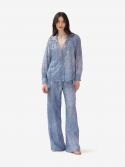ERMANNO SCERVINO Pantaloni palazzo misto lino Azzurro