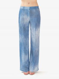 ERMANNO SCERVINO Pantaloni palazzo misto lino Azzurro