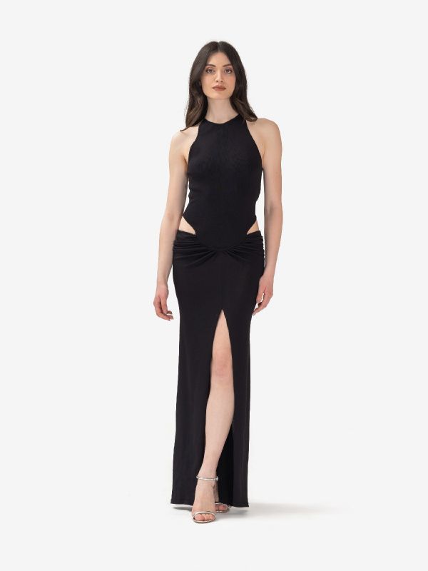 ERIKA CAVALLINI Abito lungo cut-out Nero