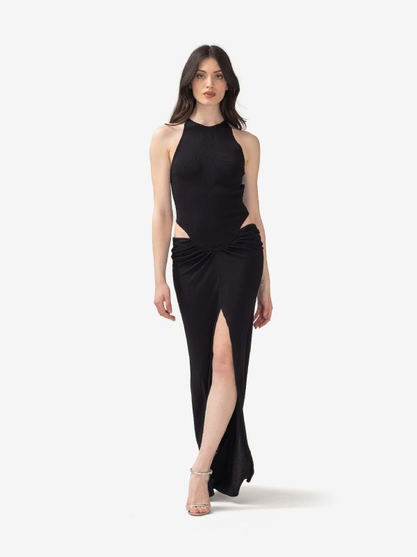 ERIKA CAVALLINI Abito lungo cut-out Nero