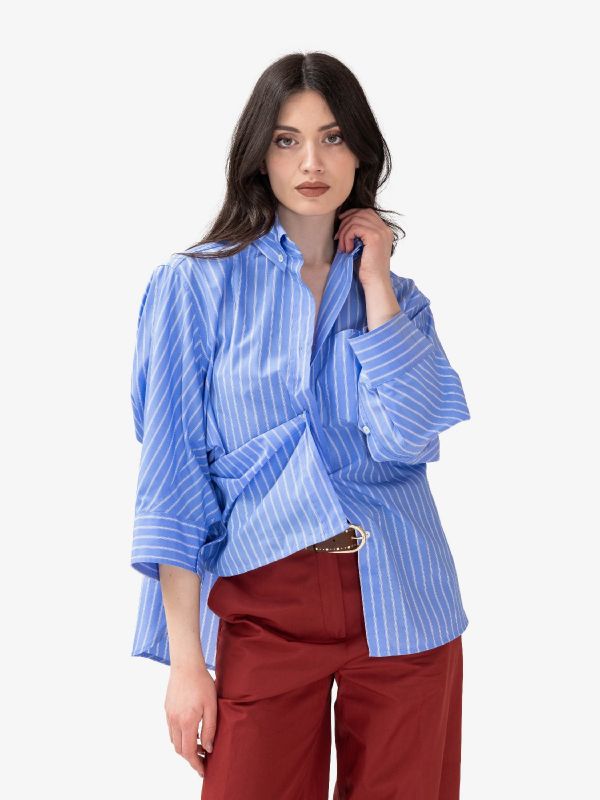 ERMANNO SCERVINO Camicia popeline a righe Azzurro