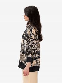 ERMANNO SCERVINO Camicia seta fantasia nera/panna/beige 