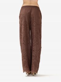 ERMANNO SCERVINO Pantalone palazzo pizzo cotone Marrone