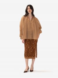 ERMANNO SCERVINO Gonna midi tubino pizzo Marrone