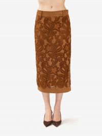 ERMANNO SCERVINO Gonna midi tubino pizzo Marrone