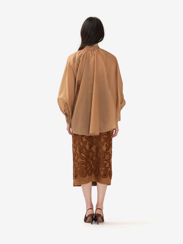 ERMANNO SCERVINO Gonna midi tubino pizzo Marrone