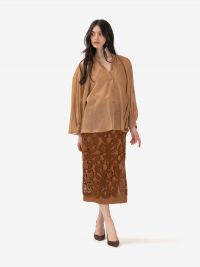 ERMANNO SCERVINO Gonna midi tubino pizzo Marrone