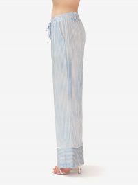 ERMANNO SCERVINO Pantalone palazzo a righe viscosa celeste/bianco 