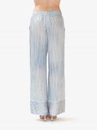 ERMANNO SCERVINO Pantalone palazzo a righe viscosa celeste/bianco 