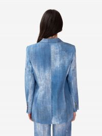 ERMANNO SCERVINO Blazer misto lino con pannello Azzurro