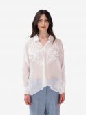 ERMANNO SCERVINO Pantalone palazzo pizzo cotone Marrone
