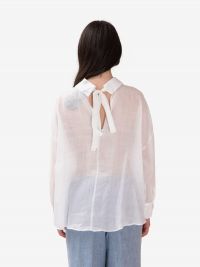 ERMANNO SCERVINO Camicia misto lino con ricami Bianco