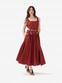 ERMANNO SCERVINO Abito lungo misto lino con pizzo Azzurro