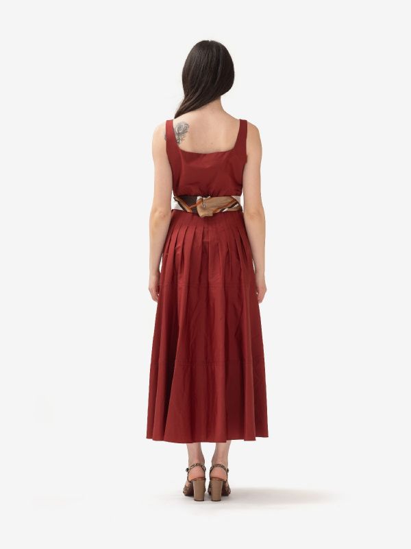 MAX MARA STUDIO Abito midi cotone Mattone