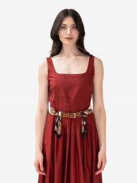 MAX MARA STUDIO Abito midi cotone Mattone