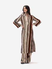 MAX MARA STUDIO Abito lungo seta m/l fantasia a righe 