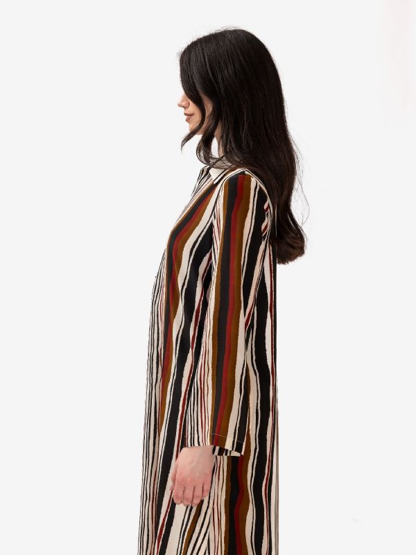 MAX MARA STUDIO Abito lungo seta m/l fantasia a righe 