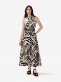 MAX MARA STUDIO Abito lungo seta m/l fantasia a righe 