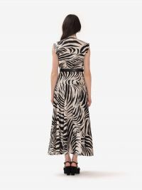 MAX MARA STUDIO Abito lungo cotone smanicato fantasia con cintura Zebrato