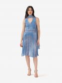 MAX MARA STUDIO Abito midi monospalla con dettaglio dorato Rosso