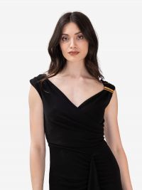 MAX MARA STUDIO Abito midi jersey con rouches Nero