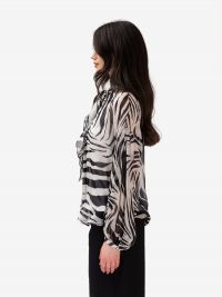 MAX MARA STUDIO Camicia seta zebrata con sciarpetta Zebrato