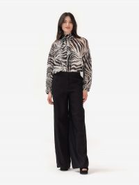 MAX MARA STUDIO Camicia seta zebrata con sciarpetta Zebrato