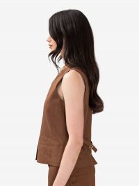 MAX MARA STUDIO Gilet lino Marrone