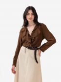 MAX MARA STUDIO Camicia seta zebrata con sciarpetta Zebrato
