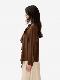 MAX MARA STUDIO Camicia m/l con rouches Marrone