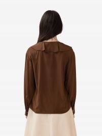 MAX MARA STUDIO Camicia m/l con rouches Marrone