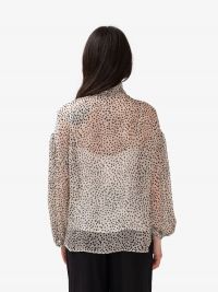 MAX MARA STUDIO Blusa con sciarpetta a pois Panna