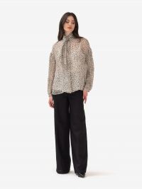 MAX MARA STUDIO Blusa con sciarpetta a pois Panna