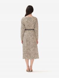MAX MARA STUDIO Abito midi m/l a pois con cintura Panna