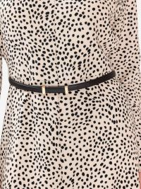 MAX MARA STUDIO Abito midi m/l a pois con cintura Panna