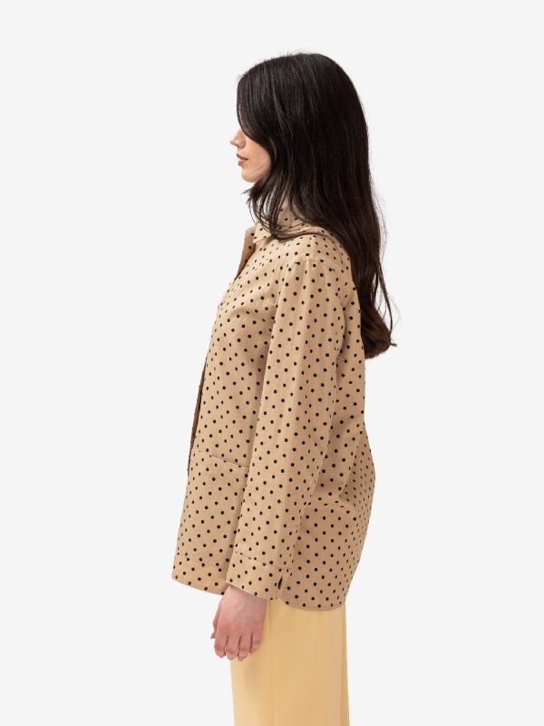 MAX MARA STUDIO Giacca/ camicia cotone pois Beige