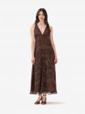 MAX MARA STUDIO Abito midi m/l a pois con cintura Panna
