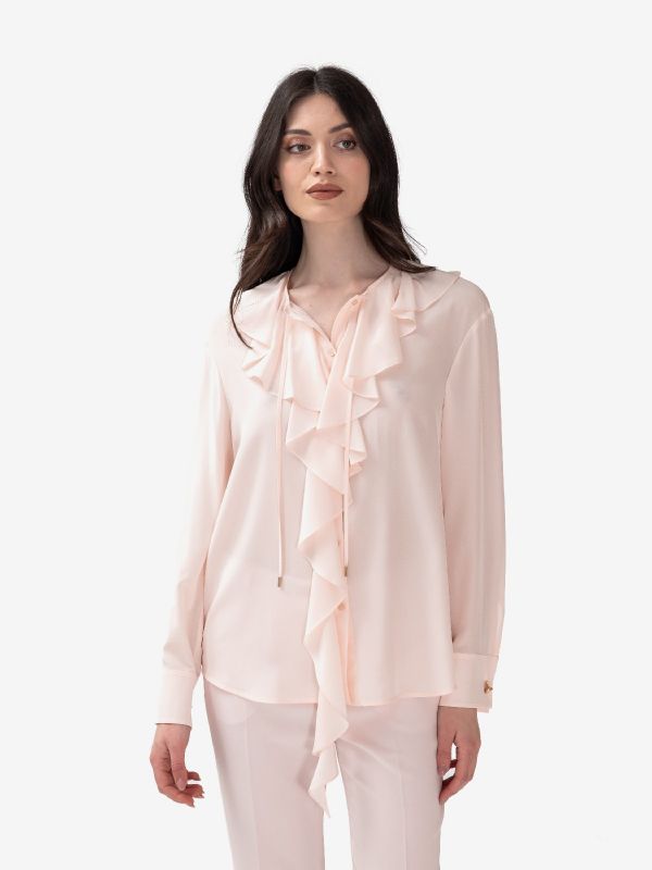 MAX MARA STUDIO Camicia m/l con rouches Rosa
