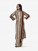MAX MARA STUDIO Pantalone palazzo cotone Mattone