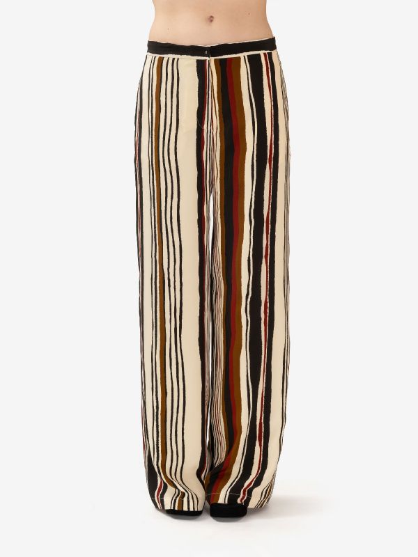 MAX MARA STUDIO Pantalone palazzo fantasia a righe 