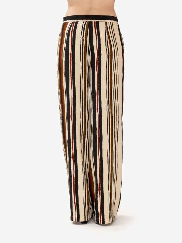 MAX MARA STUDIO Pantalone palazzo fantasia a righe 