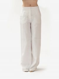 MAX MARA STUDIO Pantalone lino palazzo Bianco