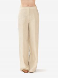 MAX MARA STUDIO Pantalone lino palazzo Beige