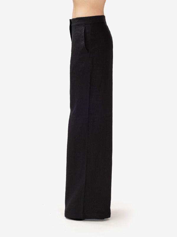 MAX MARA STUDIO Pantalone lino palazzo Nero