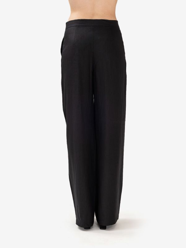 MAX MARA STUDIO Pantalone lino palazzo Nero