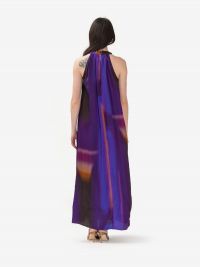 MOMONI' Abito lungo seta sfumato viola/marrone 