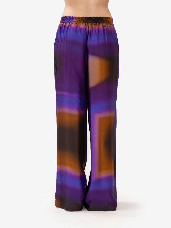 MOMONI' Pantalone palazzo fantasia Viola