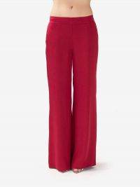 MOMONI' Pantalone palazzo viscosa Lampone