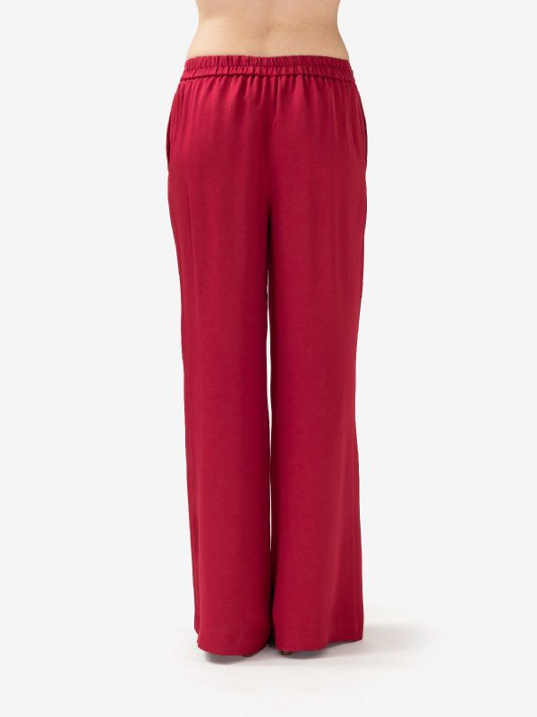 MOMONI' Pantalone palazzo viscosa Lampone